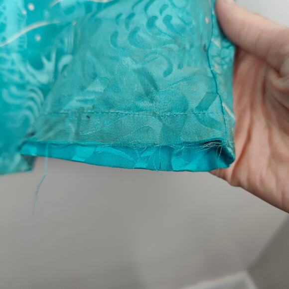 Vintage Orient Express Silk Hawaiian Shirt‎ Mens XL Blue Koi Japenese Print - Picture 4 of 11